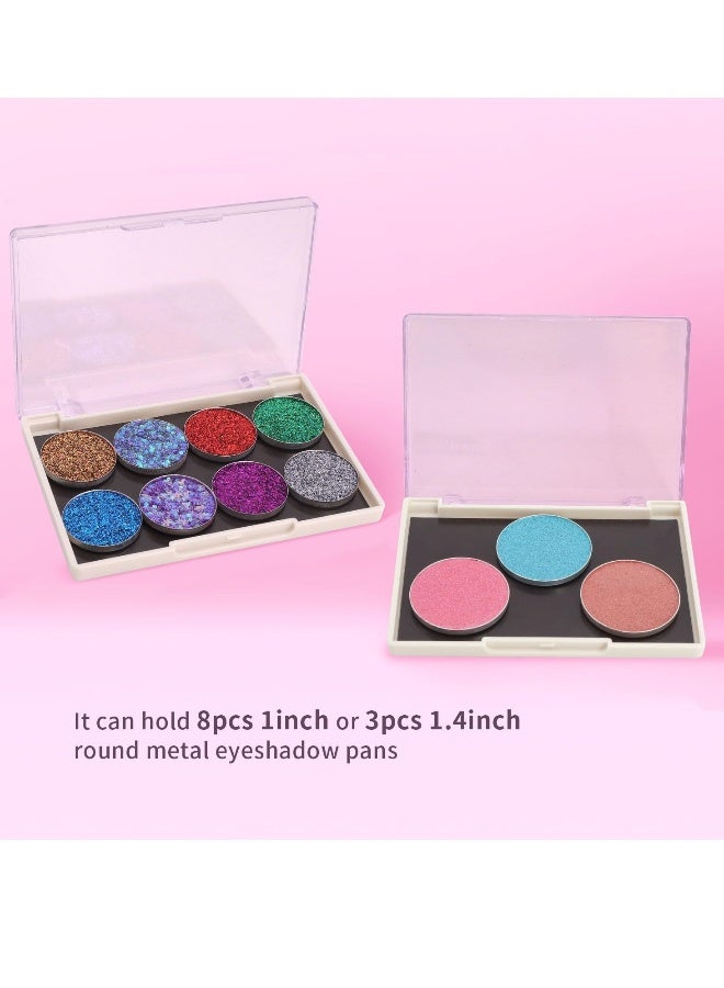 Generic Magnetic Palette, 5 Pack Eyeshadow Pan Cosmetics Dispensing Storage Box, 4.37" x 3.03” Magnetic Empty Palette with Divider, for DIY Eyeshadow Lipstick Blush Powder ment, White  - Image 3