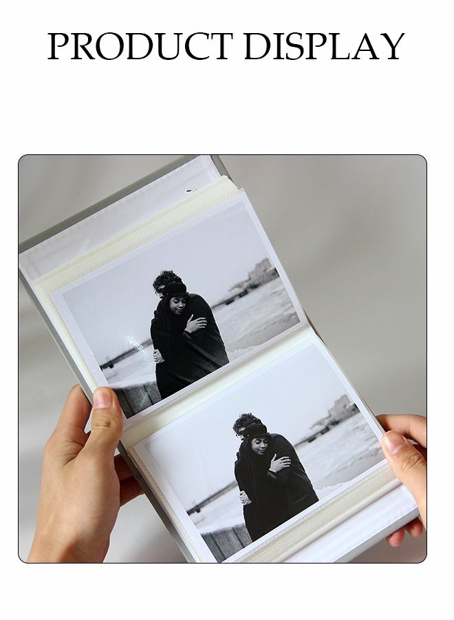 DUNISO Photo Album，100 4x6In Pockets Photos，with Picture Display Window，Leather Cover Extra Large Capacity Family Wedding Anniversary Baby Picture Albums，Grey  - Image 5