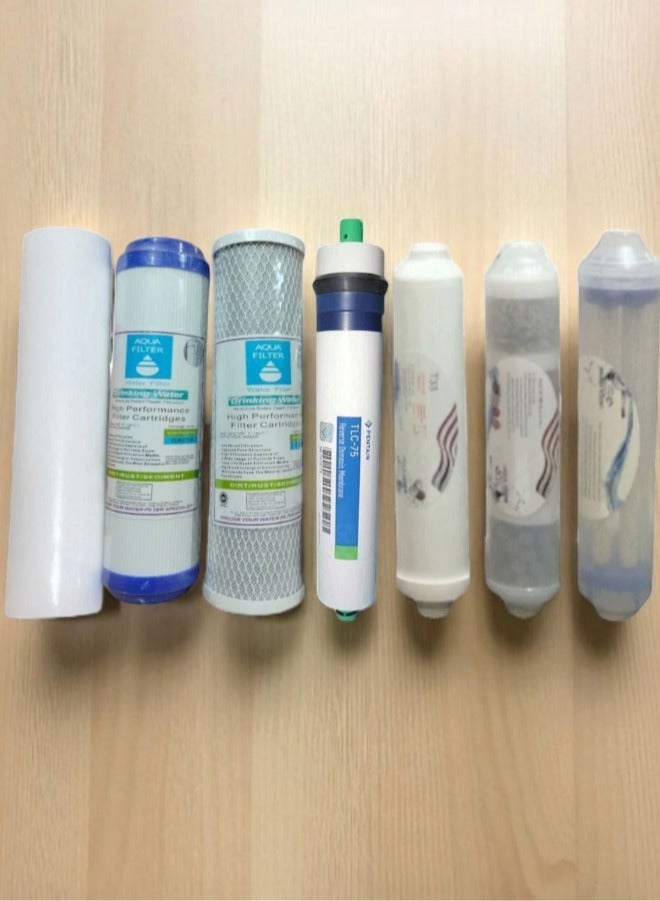 Aqua 7 stage water filter candles, including a membrane candle, to remove excess salts and heavy metals from water. - Image 1