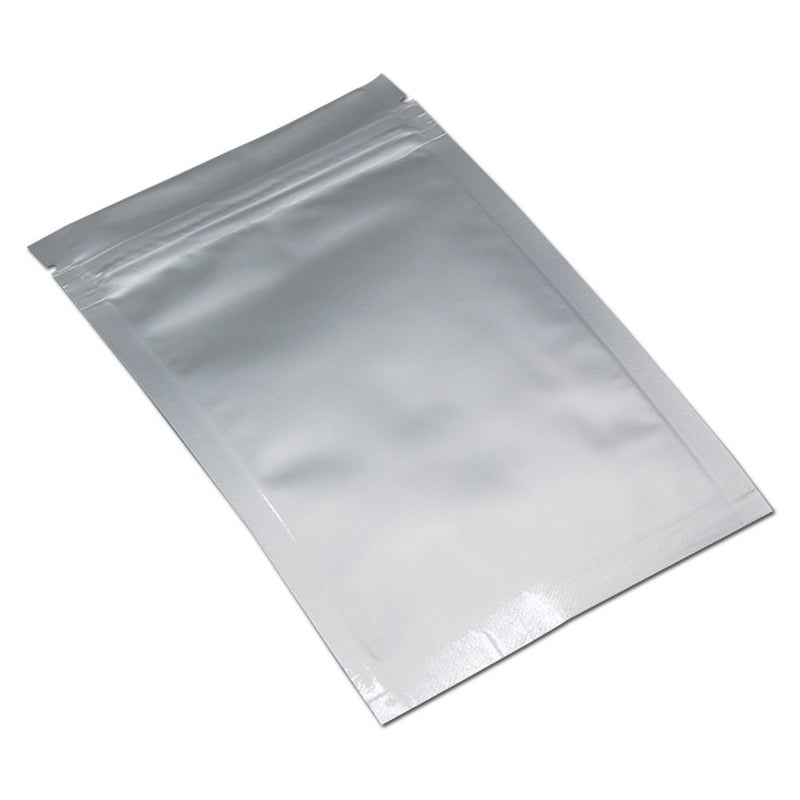 MITOB Flat Mylar Bags Zipper Lock Foil Bag 4 Mil Silver for Zip Food Storage Resealable Aluminum Pouch Heat Sealable with Tear Notch (100  5.9x8.7 inch) - Image 3