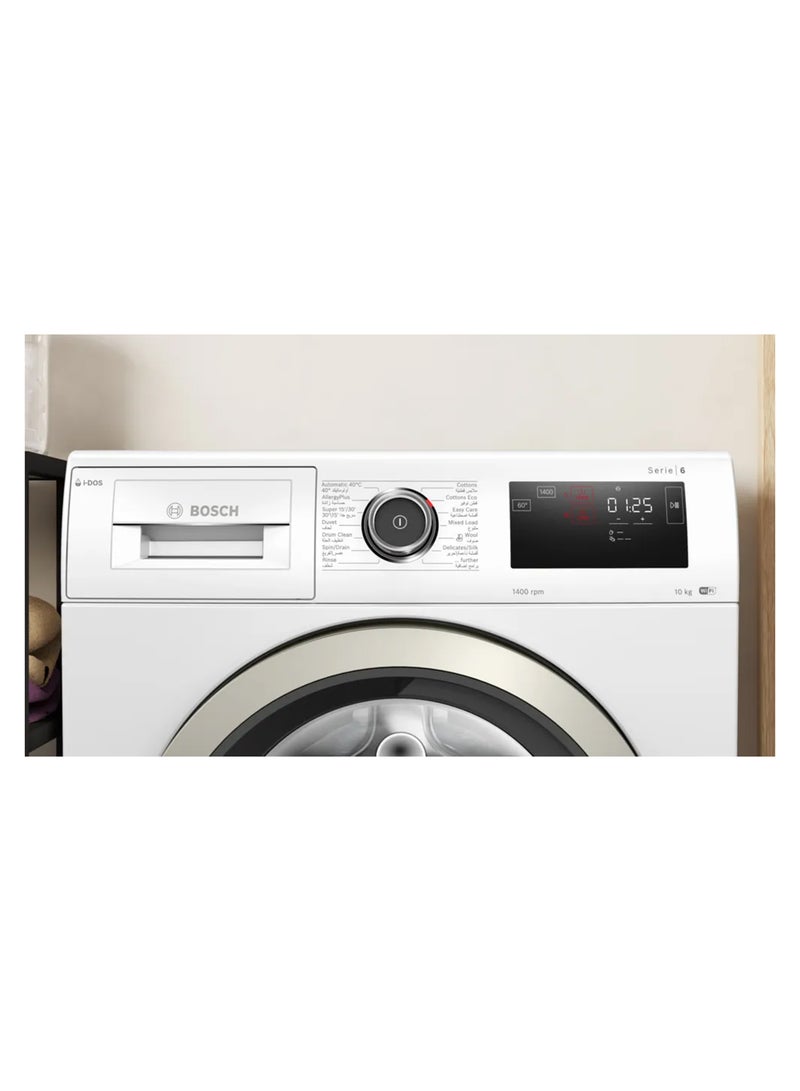 بوش غسالة تحميل أمامي سعة 10 كجم، السلسلة 6، 1400 دورة في الدقيقة، i-DOS، Home Connect، EcoSilence Drive، SpeedPerfect - Image 2