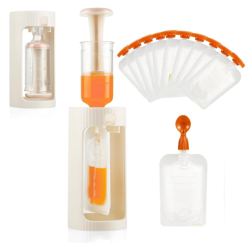PandaEar Squeeze Station for Baby Puree Food Storage Baby Food Pouch Filling Maker with 10 Pcs Pouches Pouch Filling Station for Infant and Toddlers - Image 2