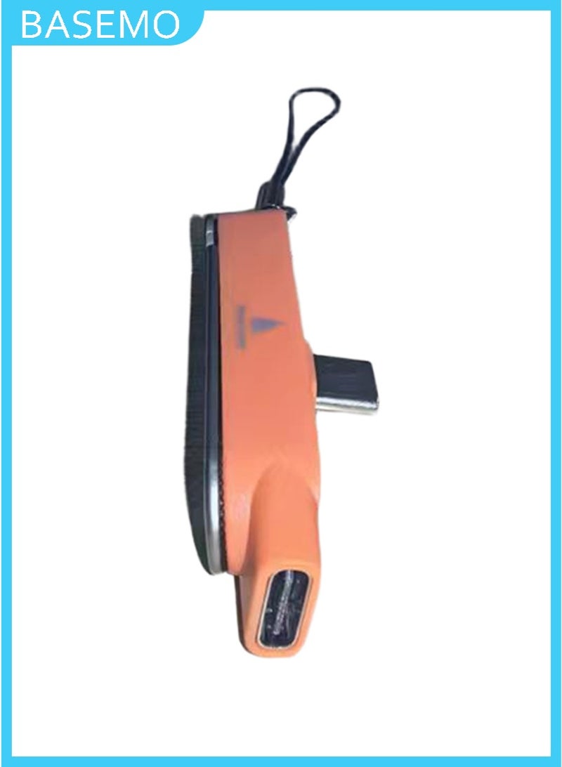 BASEMO 240W T-type Type-C fast charging adapter with folding phone stand, PD super fast charging C to C converter, titanium alloy shell, horizontal and vertical screen charging for watching videos, compatible with Apple 17/16/15, Samsung, and laptops (orange). - Image 1