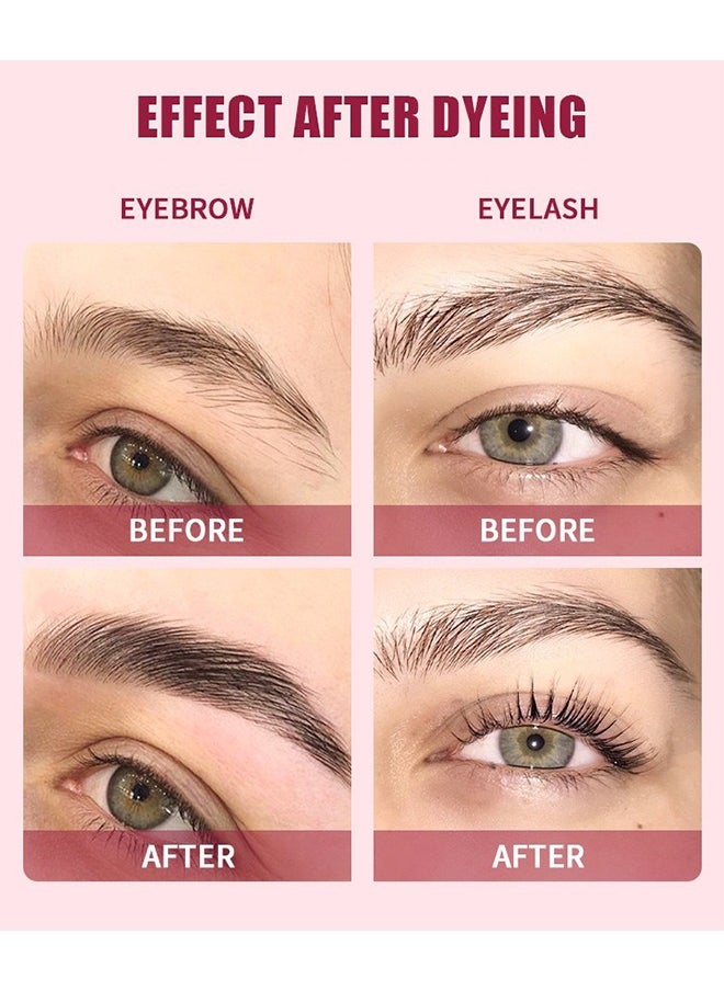 Eyelash Eyebrow Tint Dye Kit, 2-In-1 Eyelash and Eyebrow, Semi Permanent Eyebrow Dye Cream 7ML - Brown