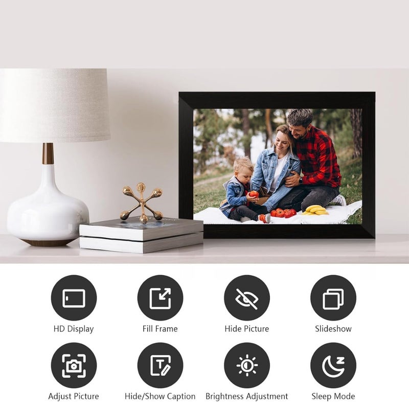 PICCASIO Wifi Digital Photo Frame Futuristic 0.1 IPS Touch Screen Ultra-Modern APP Control 1280x800 LCD Panel 16GB Internal Smart Electronics Photo Frame with 4Gb extra Memory card as a Gift - Image 3