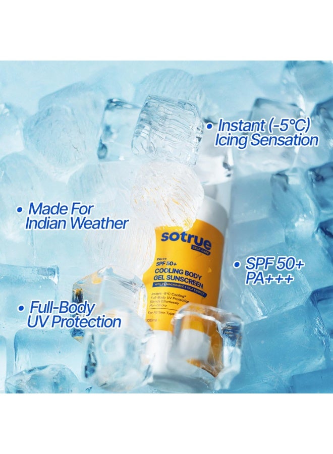 So True Sotrue Cooling Body Gel Sunscreen with 2% MGA, 100ml | Instant -5°C Cooling with SPF 50+ PA+++ | 2% Niacinamide & Cica | No White Cast | Lightweight & Hydrating | For All Skin Types - Image 2