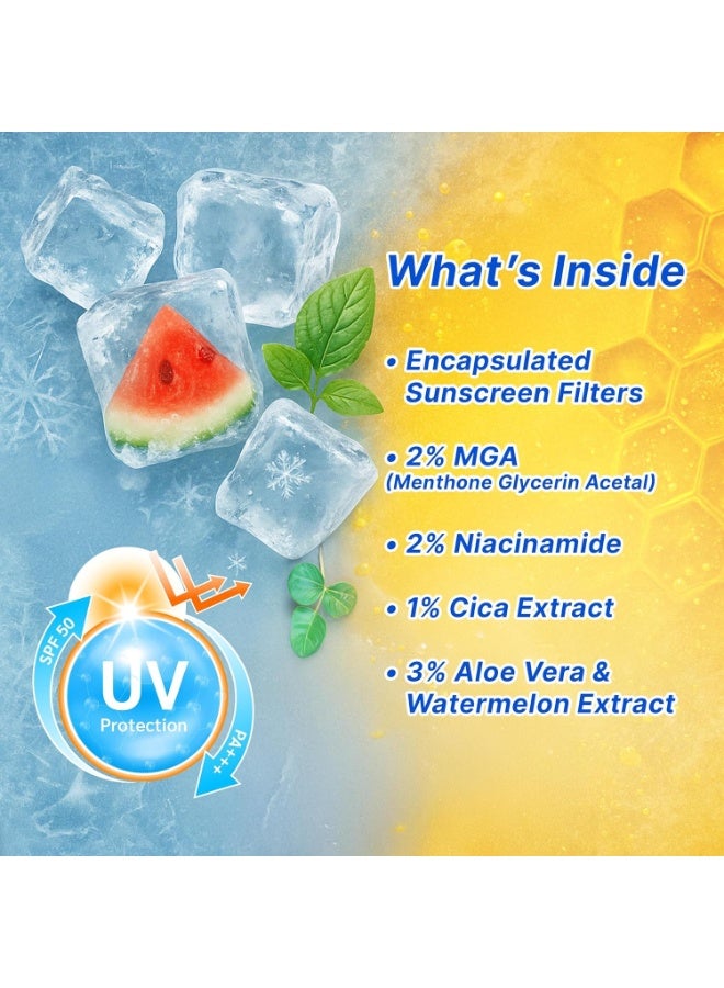 So True Sotrue Cooling Body Gel Sunscreen with 2% MGA, 100ml | Instant -5°C Cooling with SPF 50+ PA+++ | 2% Niacinamide & Cica | No White Cast | Lightweight & Hydrating | For All Skin Types - Image 4