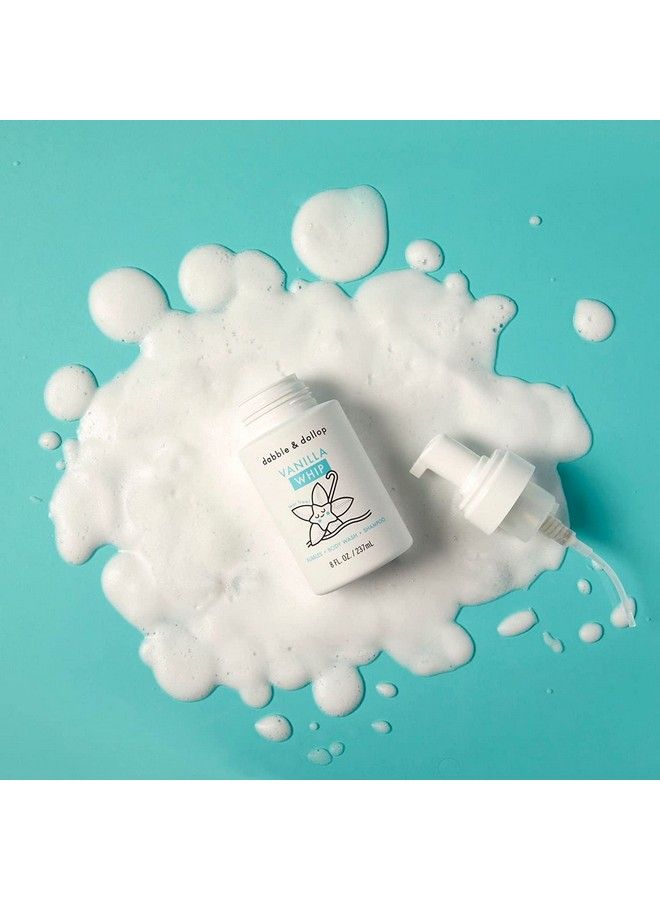 Dabble & Dollop جل اليوسفي + كريمة الفانيليا 3 في 1 حمام فقاعات طبيعي غسول جسم وشامبو للأطفال 100% مصنوع في الولايات المتحدة خالي من البارابين والسلفات نباتي وخالي من الجلوتين وخالي من الدموع (عبوة من 2) - Image 5