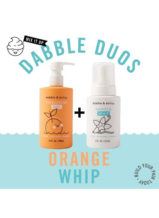 Dabble & Dollop جل اليوسفي + كريمة الفانيليا 3 في 1 حمام فقاعات طبيعي غسول جسم وشامبو للأطفال 100% مصنوع في الولايات المتحدة خالي من البارابين والسلفات نباتي وخالي من الجلوتين وخالي من الدموع (عبوة من 2) - Image 3