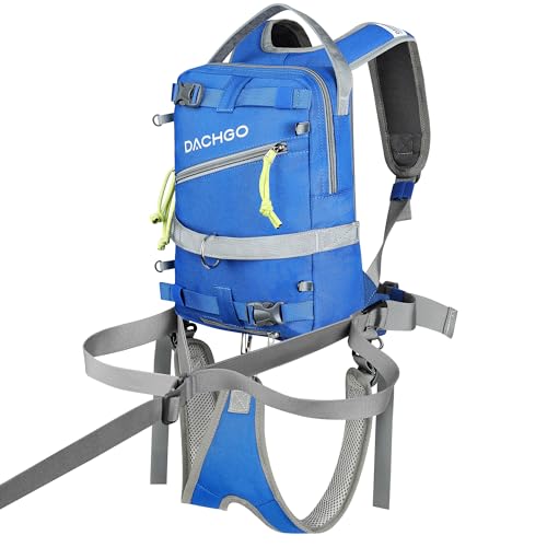 Dachgo Ski and Snowboard Harness with Training Leash for Kids - Teach Your Child The Fundamentals of Skiing or Snowboarding (Blue, Backpack with Traning Leash & Seat Harness) - Image 1