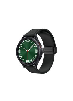20 Magnetic Black Buckle Silicone Leather Watch Band(Black) Ship