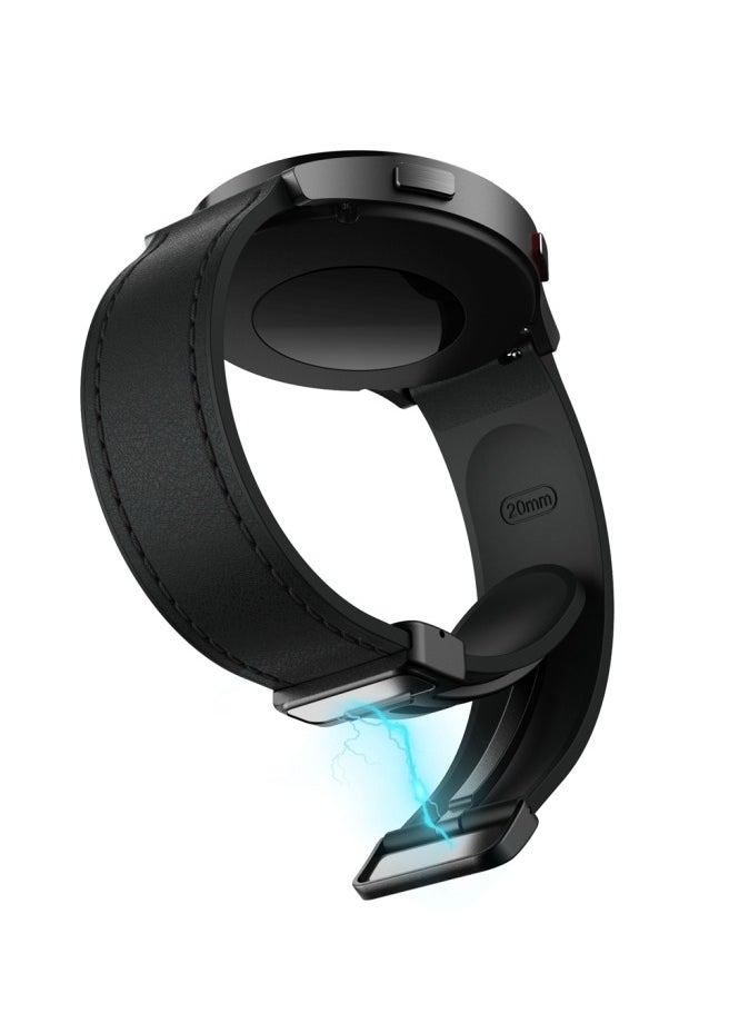 Generic - 20 Magnetic Black Buckle Silicone Leather Watch Band(Black) Ship - Image 1