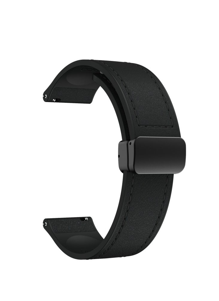Generic - 20 Magnetic Black Buckle Silicone Leather Watch Band(Black) Ship - Image 1