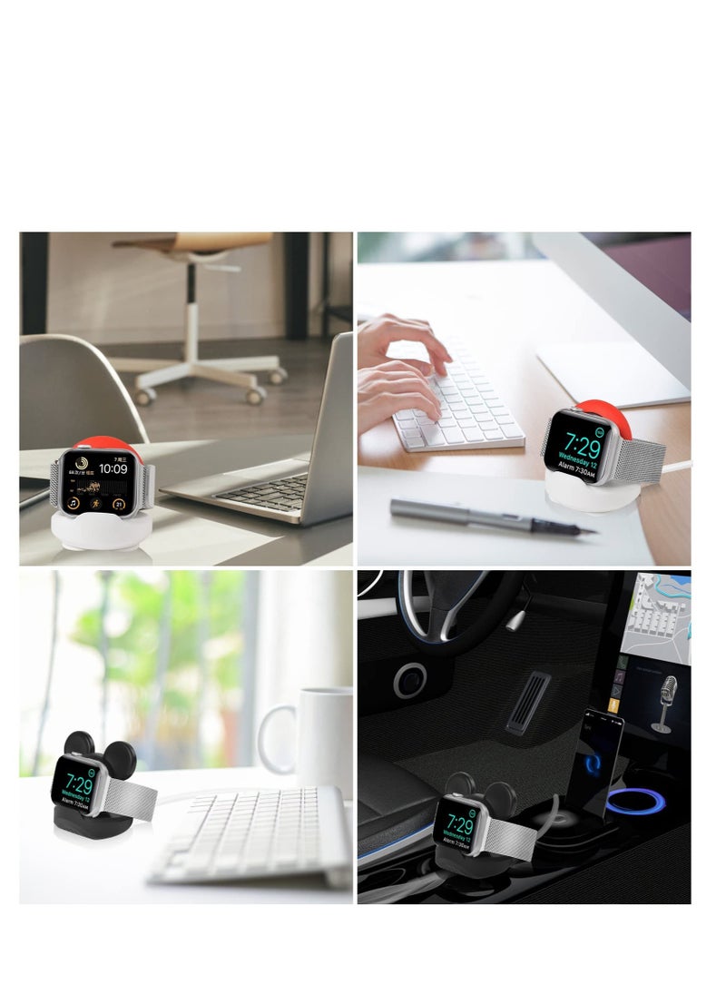 Excefore - For iWatch Charger Stand Compatible, Silicone Dock Holder, Desk Stand, Charging Station Dock Holder Compatible for All Apple Series Ultra/SE/8/7/6/5/4/3/2/1, Home/Office Use - Image 1