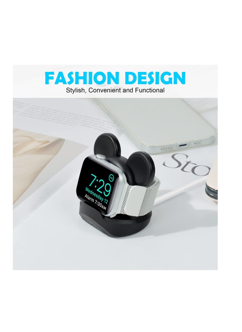 Excefore - For iWatch Charger Stand Compatible, Silicone Dock Holder, Desk Stand, Charging Station Dock Holder Compatible for All Apple Series Ultra/SE/8/7/6/5/4/3/2/1, Home/Office Use - Image 1