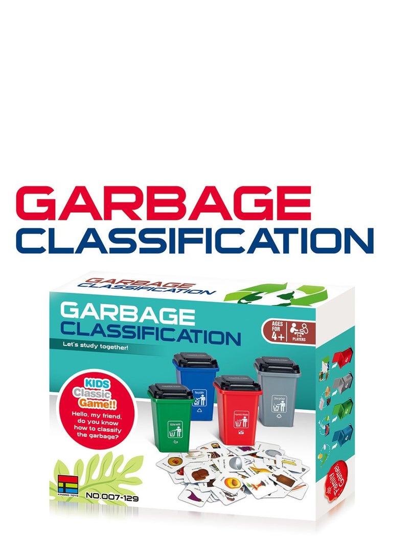 1 Set Garbage Sorting Mini Kids Trash Classification Educational Garbage Sorting Garbage Truck for Kids Trucks Kid Child Puzzle Sorting Machine Wooden - Image 1