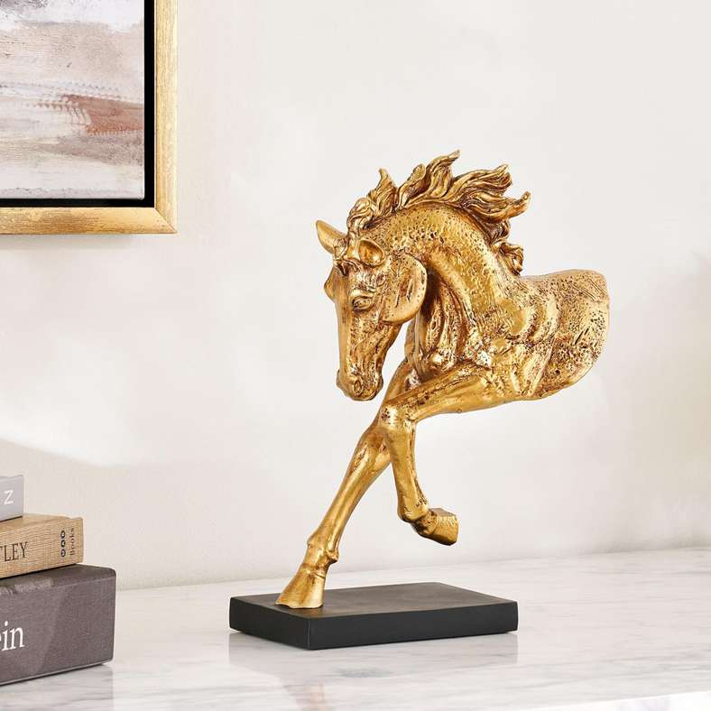Ace Polyresin Horse Decor sculpture 18.5x8.5x29cm - Gold