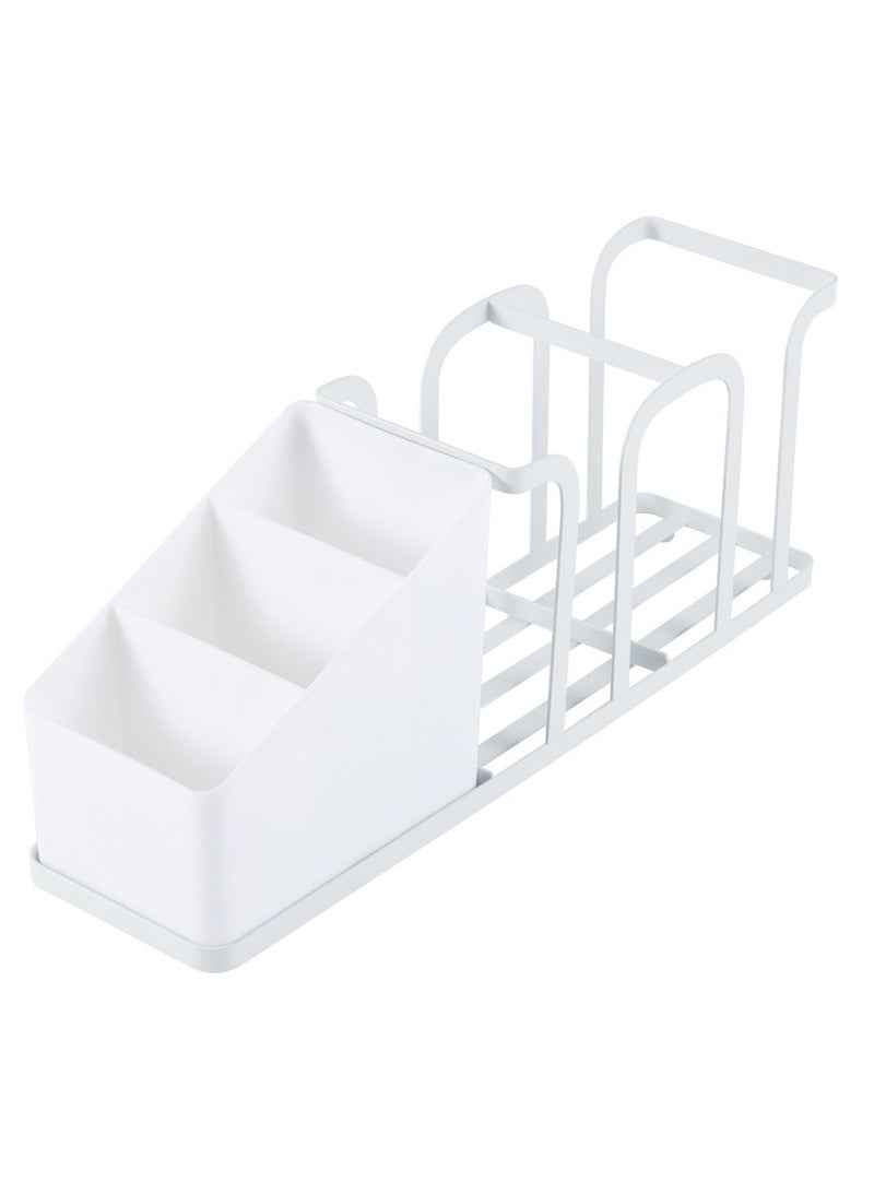 general Kitchen coffee storage box, tea supply rack, cup and bag dispenser, easy access compartment, multi-function space saving, office, home desktop, white - Image 1