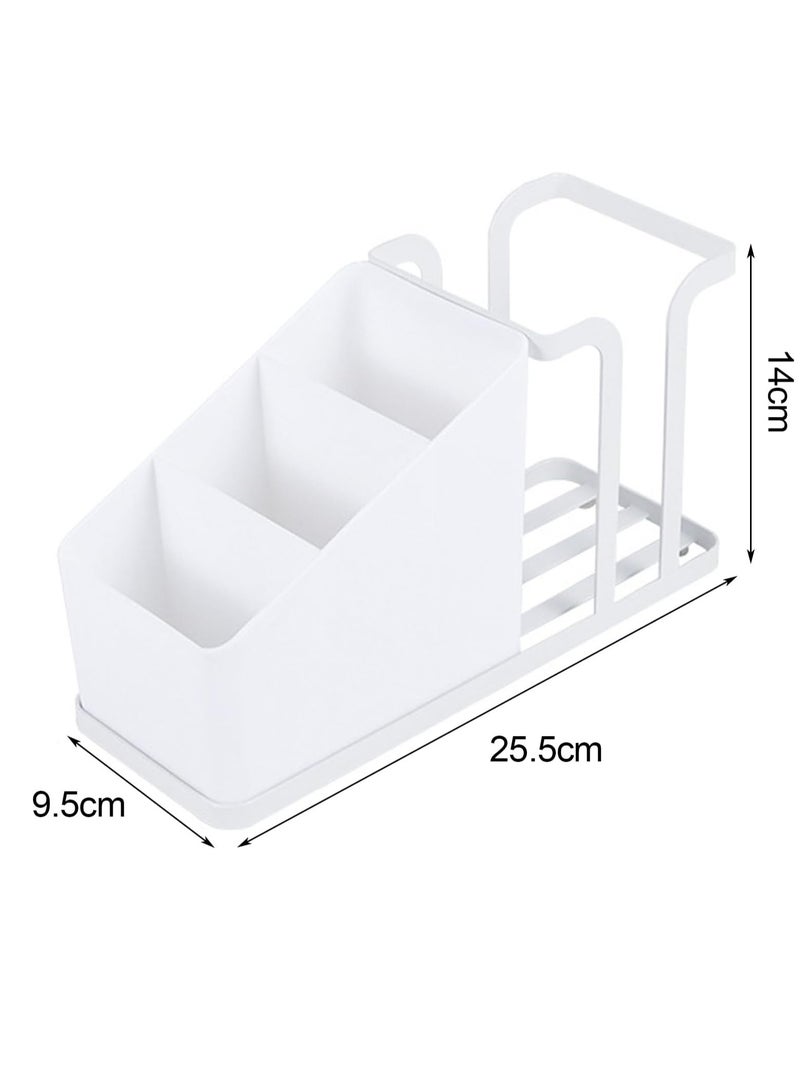 general Kitchen coffee storage box, tea supply rack, cup and bag dispenser, easy access compartment, multi-function space saving, office, home desktop, white - Image 3