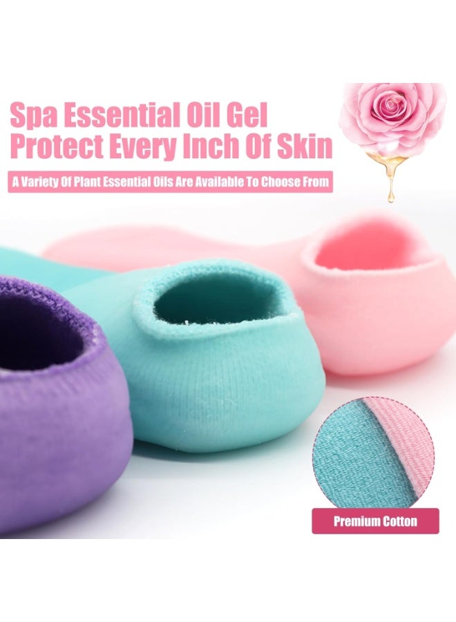 Moisturizing Gel Silicone Socks for Women – Intensive Foot Care for Dry Cracked Feet – Infused with Vitamin E, Jojoba Oil, Olive Oil, Rose Oil – Softening and Healing Cracked Heels – Spa Quality At-Home Foot Care Socks – Reusable Silicone Socks for Women – Self-Care Gift for Mom, Perfect for Mothers Day and Home Spa Treatments – Elastic Size Fits Most Adult Feet - Image 4