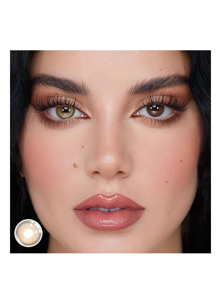 UYAAI Natural Brown Lenses Yearly Colored Contact Lenses, Unisex Cosmetic Contact Lenses, Natural Fashion Lenses, With Case  - Image 4