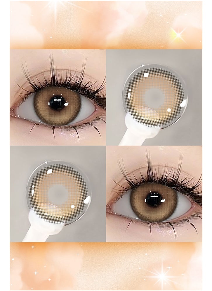 UYAAI Natural Brown Lenses Yearly Colored Contact Lenses, Unisex Cosmetic Contact Lenses, Natural Fashion Lenses, With Case  - Image 5