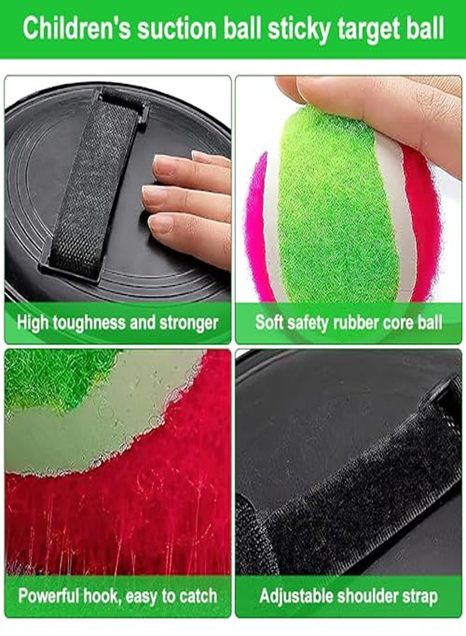 YANGUN Velcro Ball Game, Velcro Ball Beach Toy, Beach Toy, Velcro Ball Set with 4 Catching Discs 2 Balls, Garden Outdoor Games for Children from 3 4 5 6 7 Years Boys Girls  - Image 1