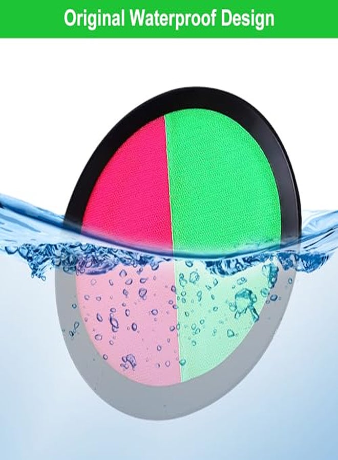 YANGUN Velcro Ball Game, Velcro Ball Beach Toy, Beach Toy, Velcro Ball Set with 4 Catching Discs 2 Balls, Garden Outdoor Games for Children from 3 4 5 6 7 Years Boys Girls  - Image 2