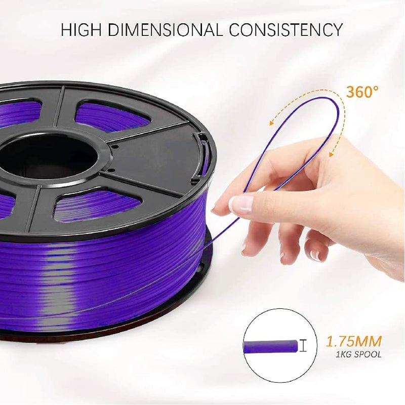 Protomont TECHNOLOGIES FiLAMONT PLA Silk Filament 1.75mm, 3D Printer Filament, Shiny Silk 1.75 PLA Filament, 1kg(2.2Lbs)/Spool (Silk Purple) - Image 3