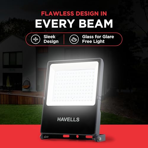 Havells 100W LED Flood Light, Centura Neo 6K IP66 Waterproof Led Lights with 120° Wide Beam-LED Lamp Lights for Yard, Factory,Garden, Playground & Home, Polycarbonate - Image 3