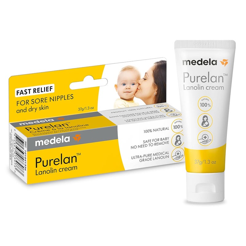 Medela Purelan Lanolin Nipple Cream Fast Relief for Sore Nipples  Dry Skin During Breastfeeding Safe for Breastfeeding Baby Natural Hypoallergenic FragranceFree 37g - Image 1