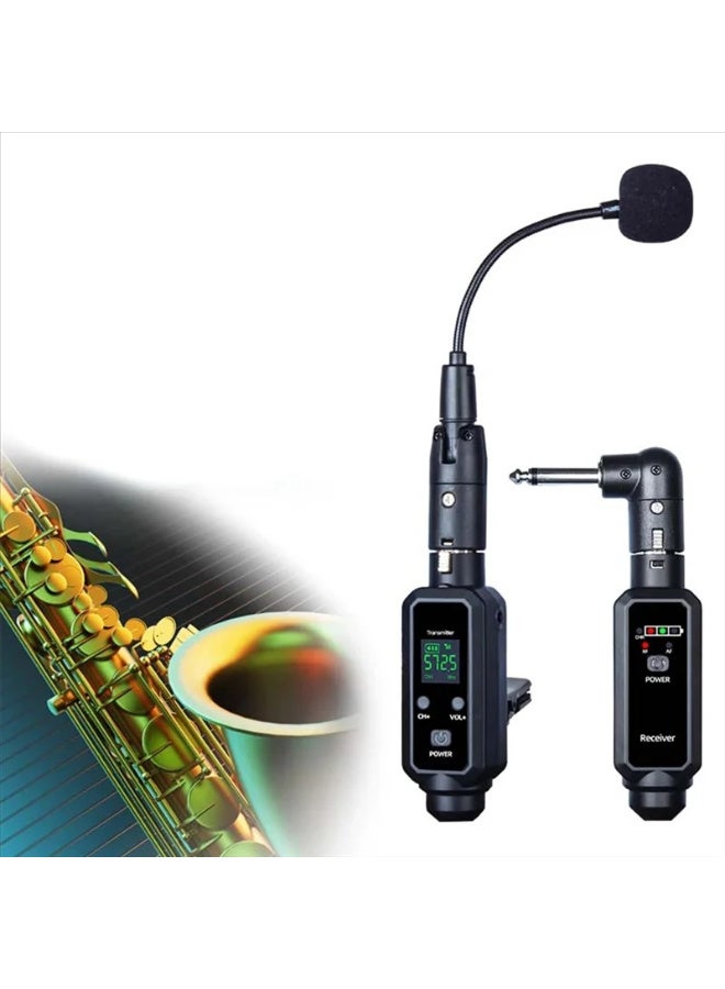 نظام ميكروفون لاسلكي احترافي ZFSZ UHF بمشبك عنق الإوزة للآلات الموسيقية، للساكسفون، الترومبيت، الأبواق، والكلارينيت - Image 2