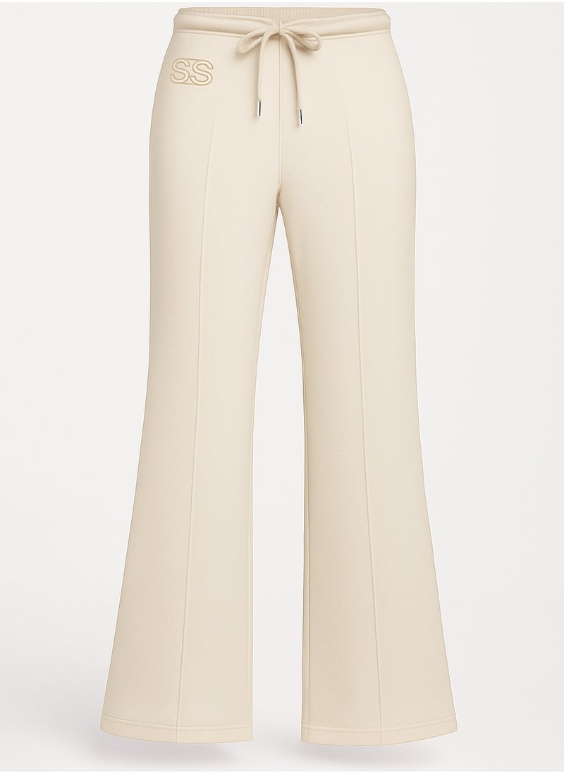 STITCHED INTERLOCK BELL BOTTOM TROUSERS SIZE S