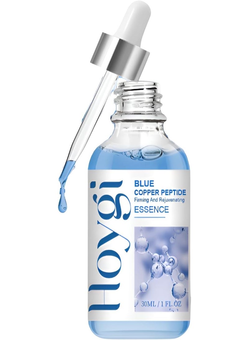Hoygi Blue Copper Peptide Firming And Rejuvenating Essence Anti-Aging Serum 30ml - Skin Revitalizing Formula with Brightening Essence for Radiant Face Clinically Proven Wrinkle Reduction - Image 1