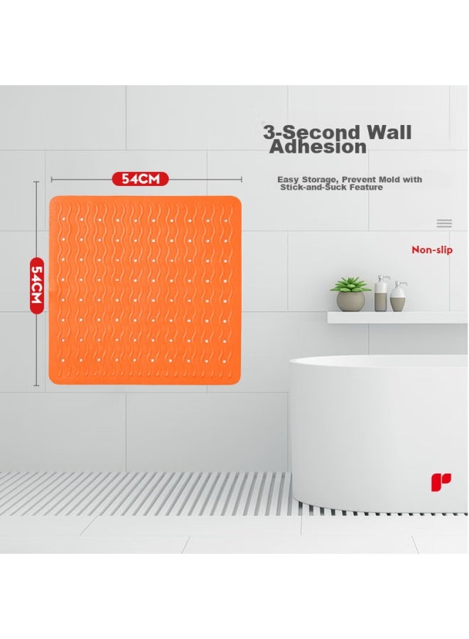 Ridder German Imported Tpe Bathroom Non-slip Mat, Bathroom Anti-slip Floor Mat, Orange, 54*54cm - Image 4