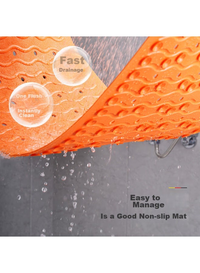 Ridder German Imported Tpe Bathroom Non-slip Mat, Bathroom Anti-slip Floor Mat, Orange, 54*54cm - Image 3