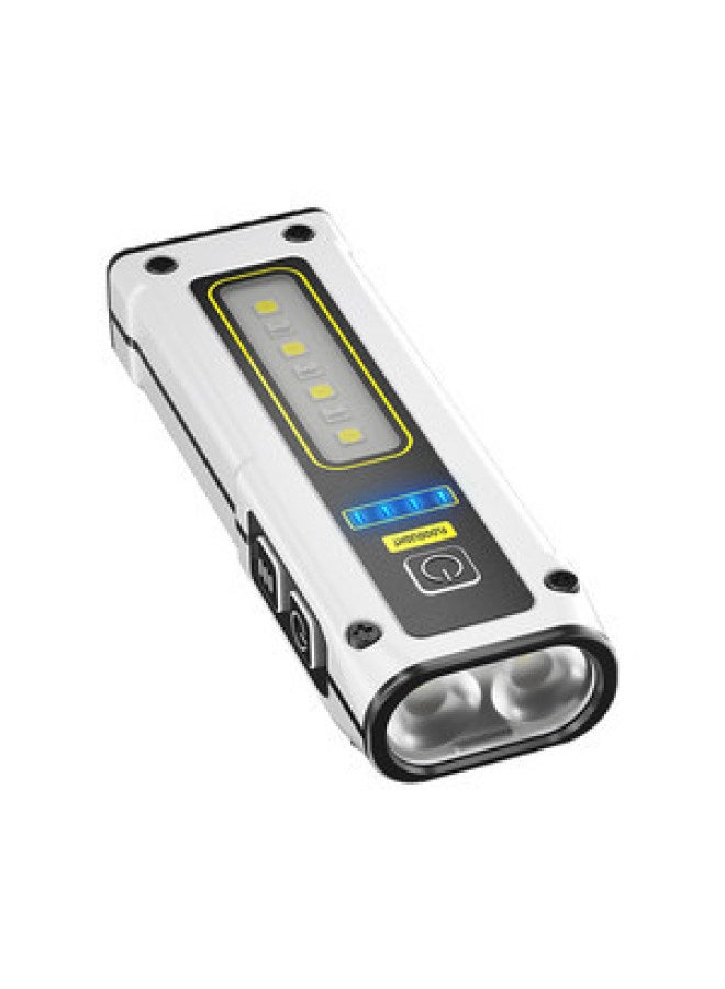 Portable Mini Flashlight Type-C Charging Whistle Lamp Cap Clip Lamp Gift Flashlight Keychain Lamp 