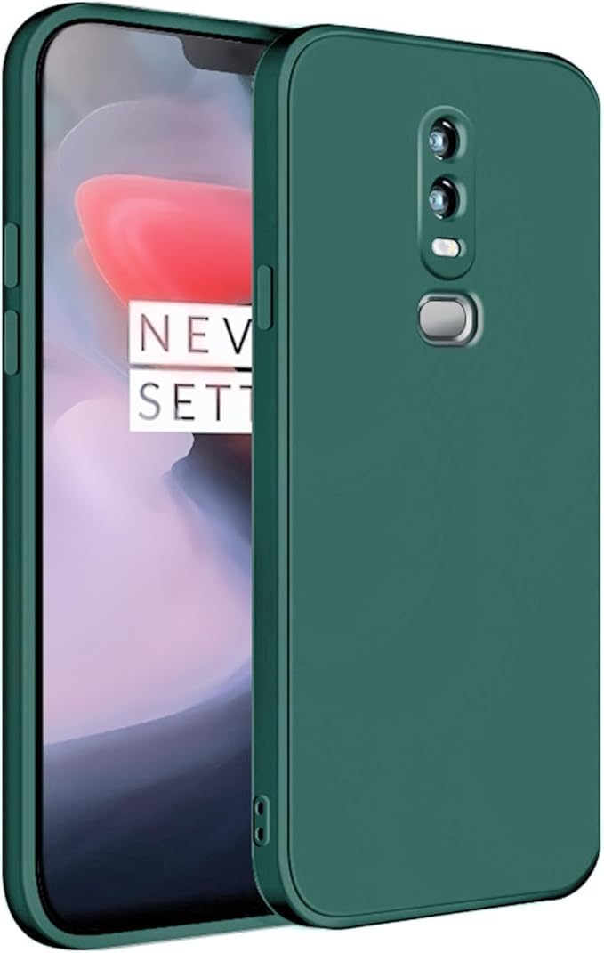 Maykela Silicone Cover Case Cover for Oneplus 6 Thin with Camera Protection Soft Interior Slim Fit Flexible Phone Case for Oneplus 6Green