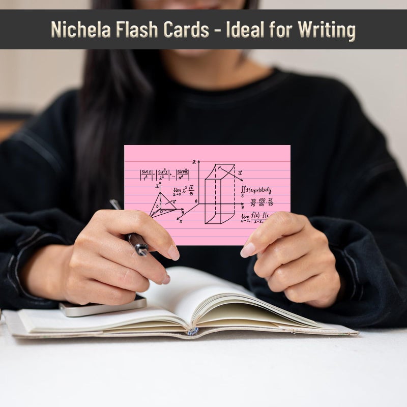 Nichela 600 Count Colored Index Cards 3 x 5 Inch Ruled Index Cards, Flash Cards College Ruled for School, College, Office and Home Organization, Durable Study To Do List Note Cards with Ruled Lines - Image 5