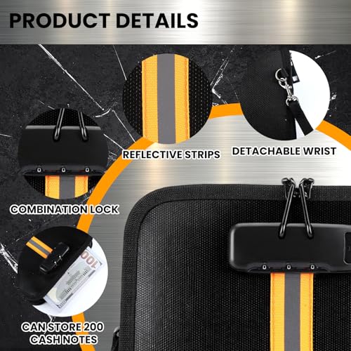 Saysurey 2 Pcs Fireproof Money Bag with Lock and Zipper, 8.2 x 5.7 x 1.1 Inch Waterproof Money Bag Waterproof Cash Storage Pouch Suitable for Cash, Mobile Phones, Keys, Credit Cards, Passports - Image 4