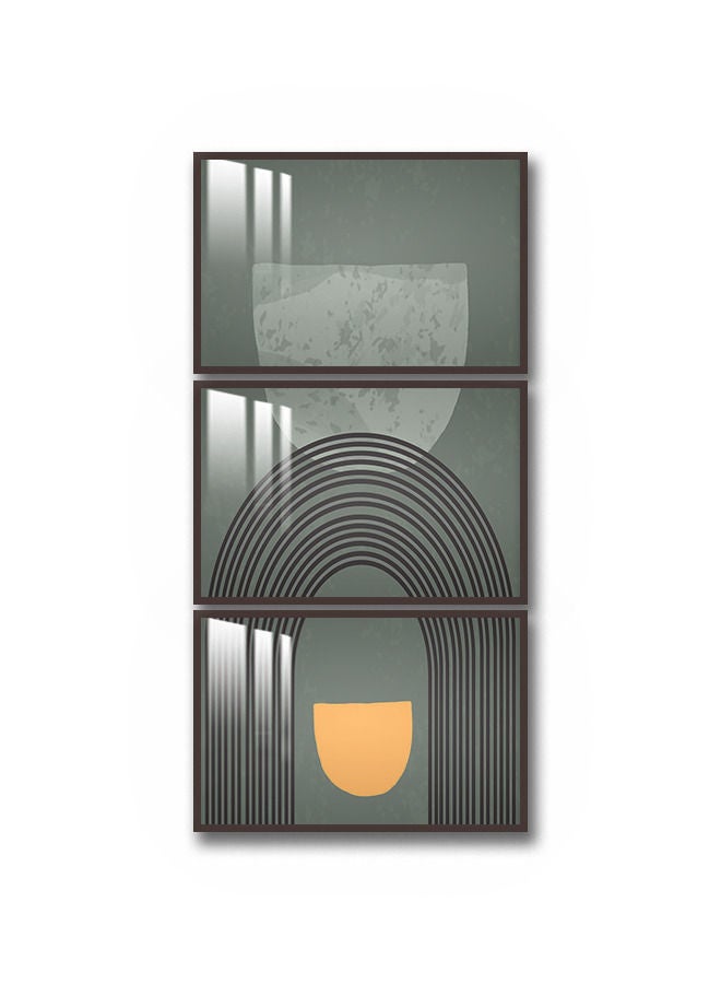 Marktna Three Wall Panels 150x70cm With a Modern Design, Brown Frame and a Transparent Acrylic Layer 0.5kg - Image 2