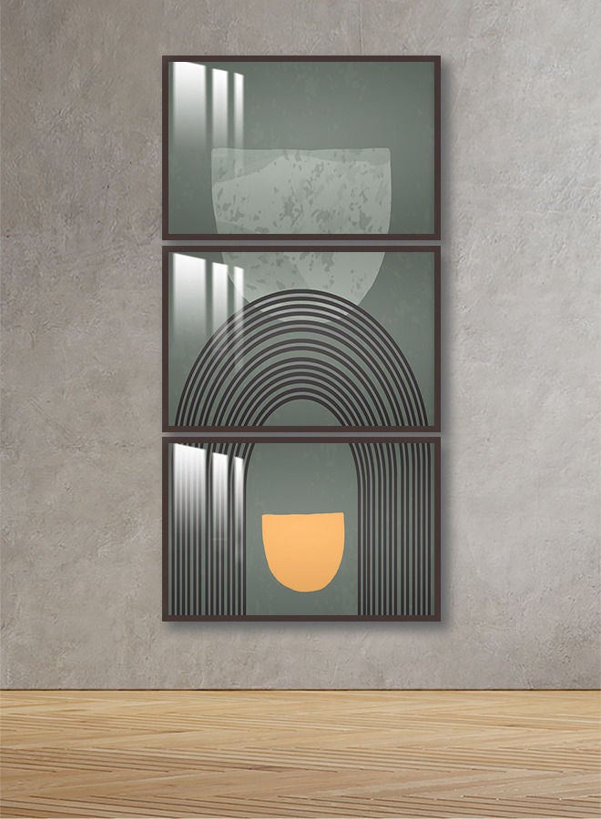 Marktna Three Wall Panels 150x70cm With a Modern Design, Brown Frame and a Transparent Acrylic Layer 0.5kg - Image 1
