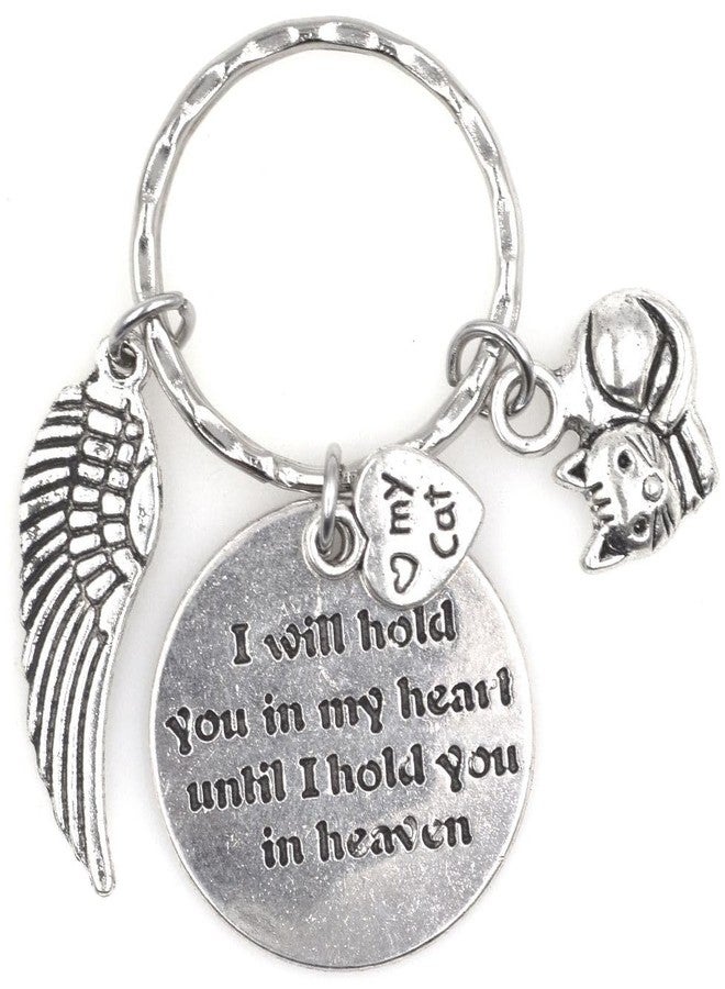 It's All About...You! I Will Hold You in My Heart Until I Hold You in Heaven Angel Wing Bereavement Memorial Sympathy Loss of Loved One Pet Feline Kitten Tom Fur Baby Companion Tabby Kitty I Love My Cat Keychain 114Q - Image 3