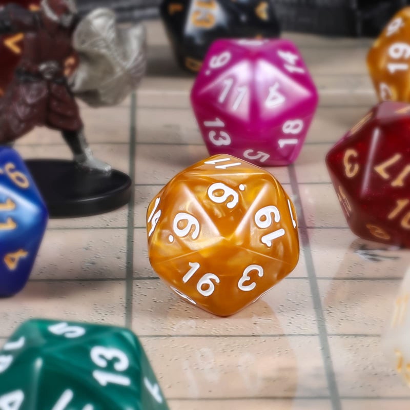 CiaraQ DND Polyhedral Dice (100pcs) with A Dice Bag Compatible with Dungeons and Dragons DND RPG MTG Role Playing Table Games (D20 dice, 10 colors-100 pcs) - Image 4
