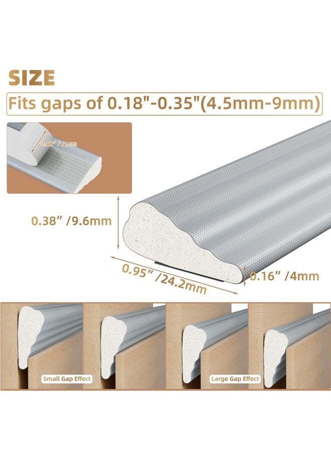 118” Wedge Shape Foam Window Weather Stripping for Exterior Front Door Noise Cancelling Window Inserts Door Gap Filler Light Blocker Gray - Image 3