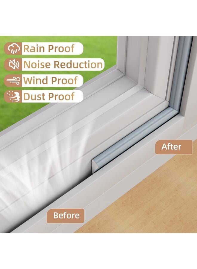 118” Wedge Shape Foam Window Weather Stripping for Exterior Front Door Noise Cancelling Window Inserts Door Gap Filler Light Blocker Gray - Image 1