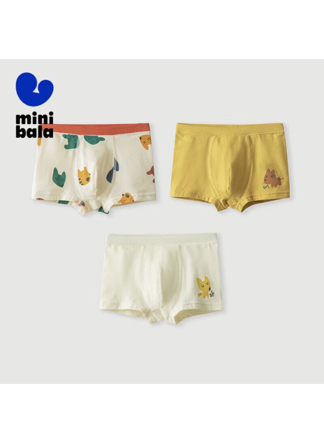 Minibala Boys' Cotton Breathable Comfortable Boxer Briefs 3-pack  New Arrival - Image 1