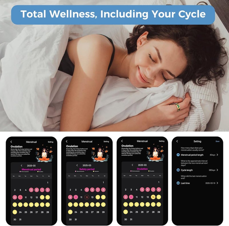 خاتم مع تنبيهات الإشعار والتحكم في الإيماءات الذهبي رقم 10 - Image 5