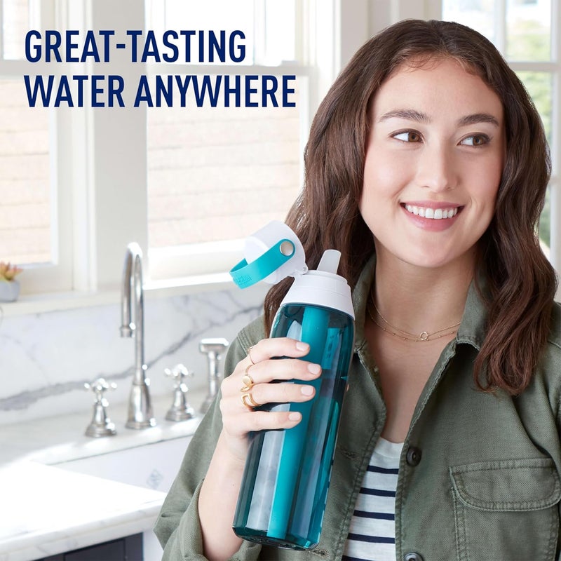Brita Hard-Sided Plastic Premium Filtering Water Bottle, BPA-Free, Reusable, Replaces 300 Plastic Water Bottles, Filter Lasts 2 Months or 40 Gallons, Includes 1 Filter, Sea Glass - 26 oz. - Image 4