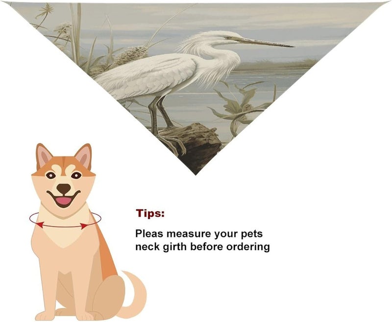 Swamp Egret Pet Scarf Adjustable Pet Accessories Triangular Scarf Washable Floral Print Puppy Bib Bandana Stylish Comfortable Cat Scarves for Holiday Scarfs - Image 5